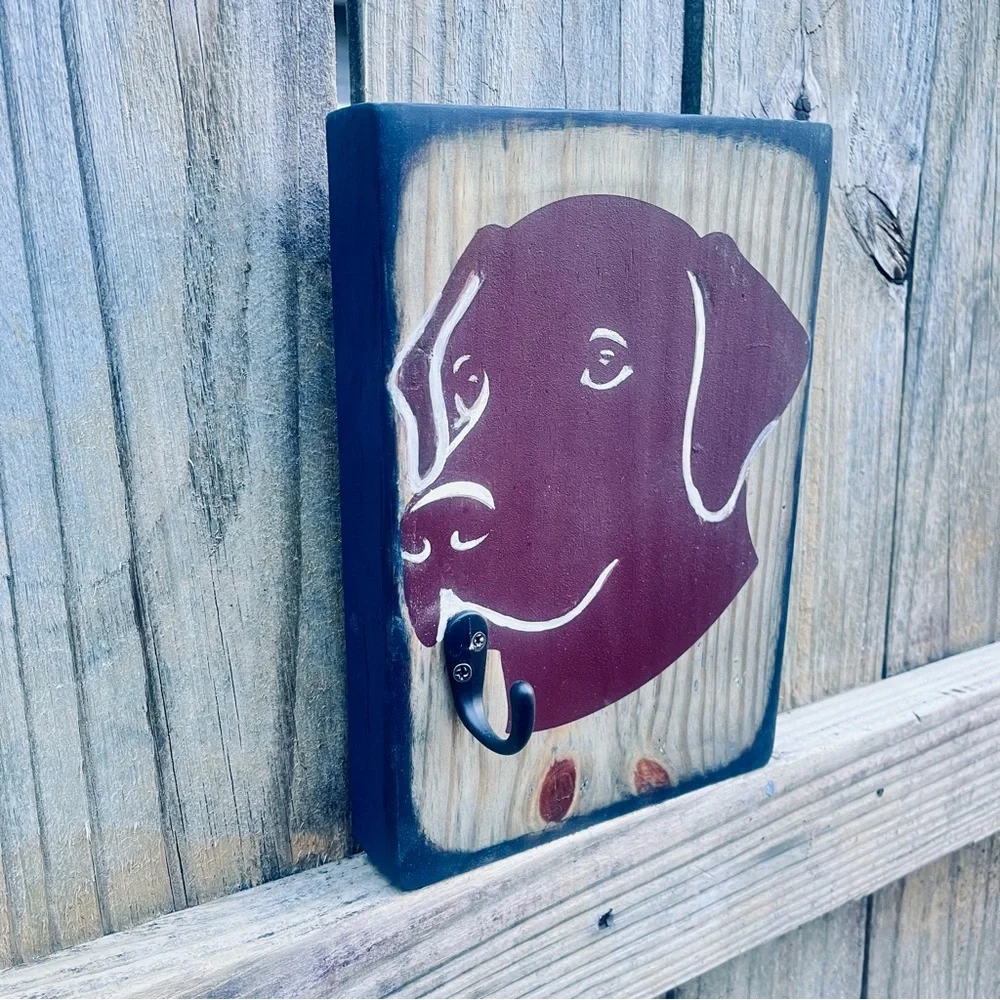 Rustic Dog Leash Holder | Handmade Wooden Pet Hook | Durable & Outdoor Safe